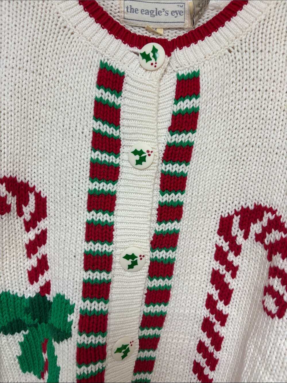 VNTG// Eagles eye candy cane cardigan - Picture 3 of 4